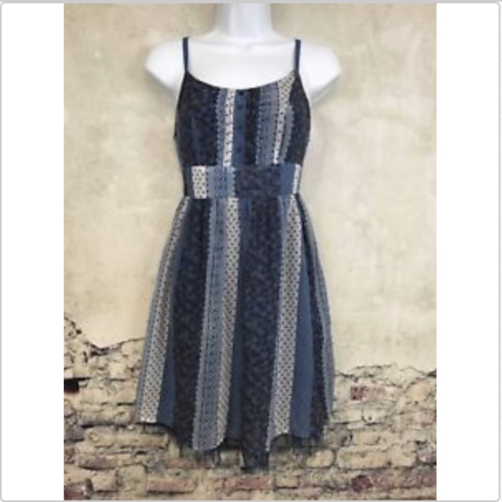 Ezra Spaghetti Strap Dress Juniors Small Blue